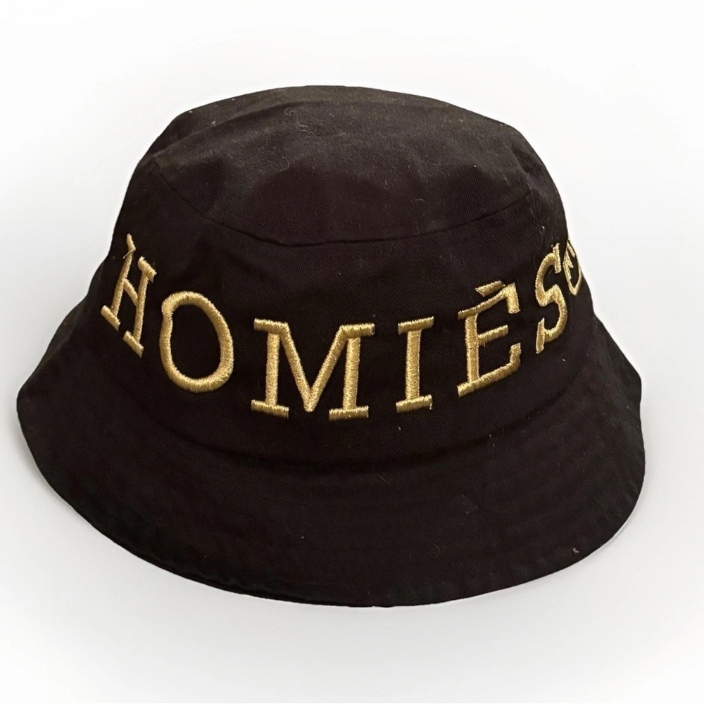 New Reason Brand New York HOMIES NY Bucket Hat Black Embroidered Streetwear
